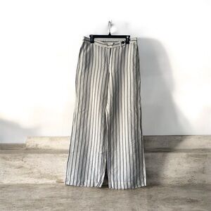 J. Jill Cream and Gray Striped Women’s Pants Size 10